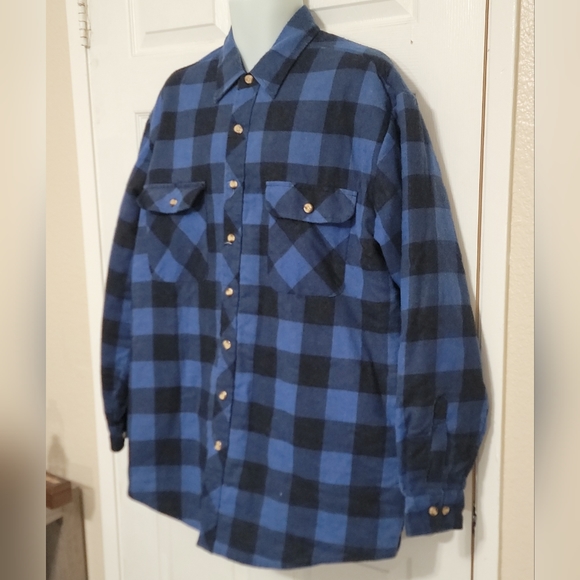 Vintage Northwest Blue Shirt Men's Lined Plaid Flannel Jacket Size XLT - Picture 4 of 5